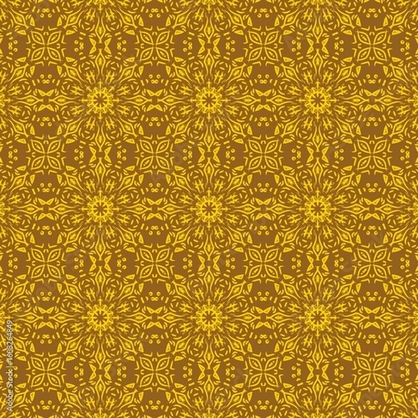 Fototapeta seamless floral pattern brone background