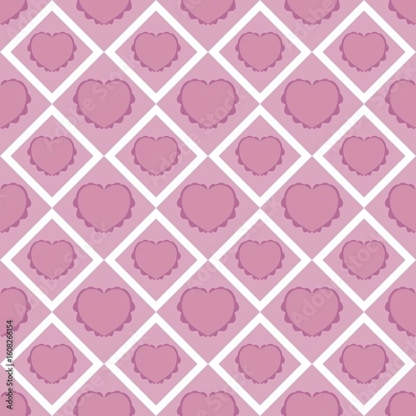 Obraz seamless pattern with pink hearts