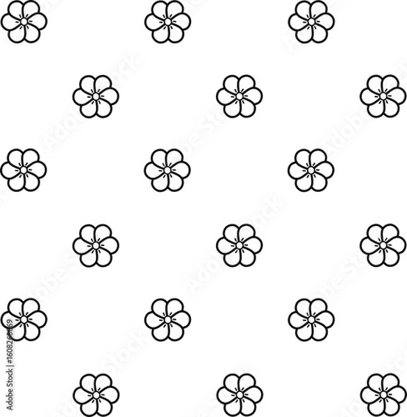 Fototapeta icon vector flower design, with various design shapes, with a hand drawn black outline style for summer and flower.