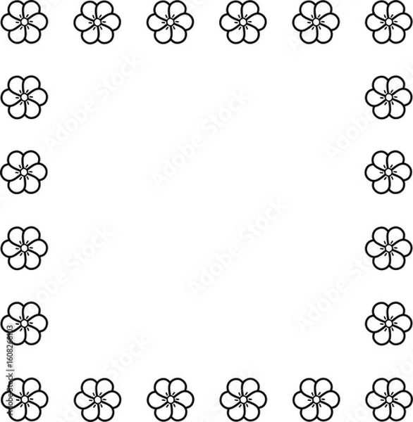Fototapeta icon vector flower design, with various design shapes, with a hand drawn black outline style for summer and flower.