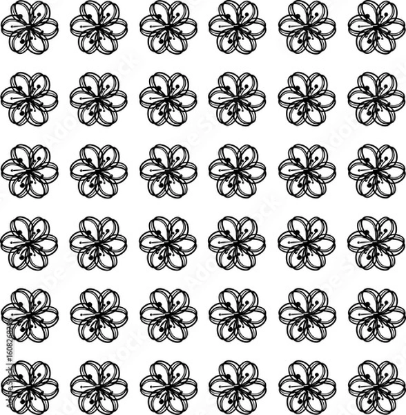 Fototapeta icon vector flower design, with various design shapes, with a hand drawn black outline style for summer and flower.