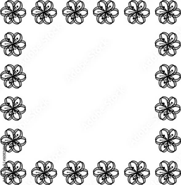 Fototapeta icon vector flower design, with various design shapes, with a hand drawn black outline style for summer and flower.