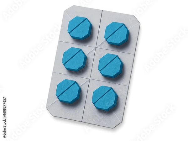 Obraz Origami paper blister pack with pills, clean, modern look and transparent background. Generative AI