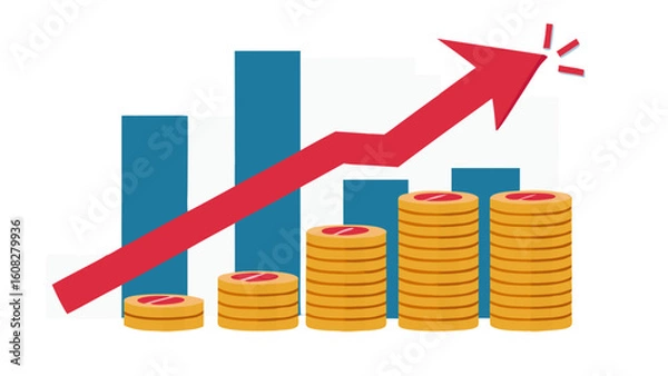 Obraz business graph with arrow