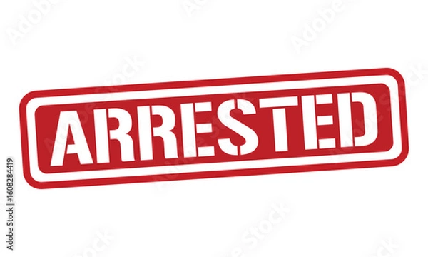 Obraz ARRESTED red stamp text vector, rubber stamp