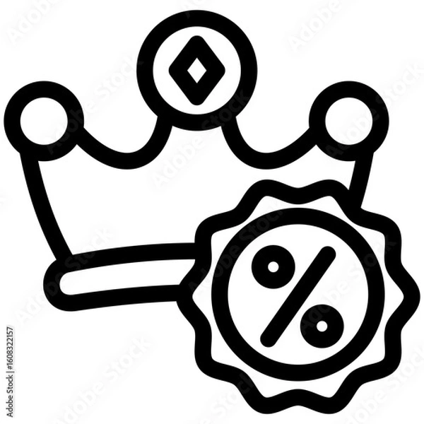 Fototapeta Brand black outline, mini illustration icon. use for modern concept, print, UI, UX kit, web and app development. Vector related to commerce, retail, marketing and shopping.