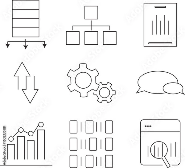 Obraz Set of Data analysis Icon.-