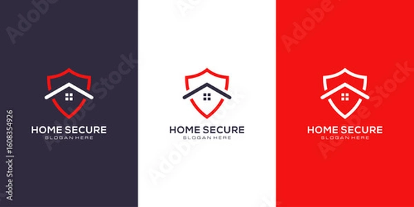 Fototapeta home shield logo design vector