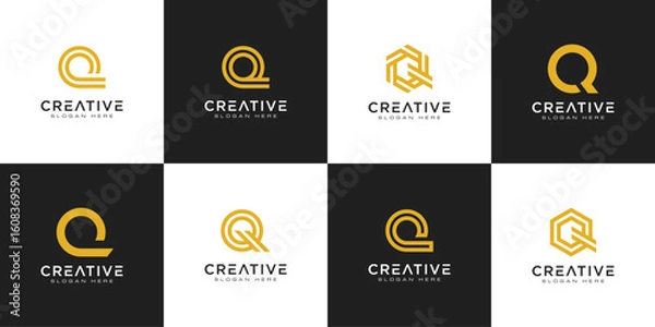 Obraz set of initial letter Q logo design vector