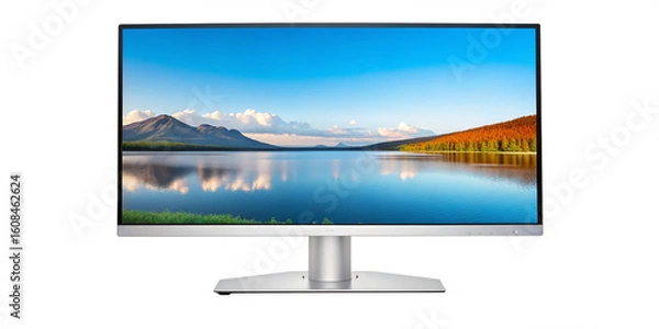 Fototapeta Wide Panorama Screen Monitor Isolated on Transparent Background
Curved Ultra-Wide Monitor PNG – Transparent Background for Design Use