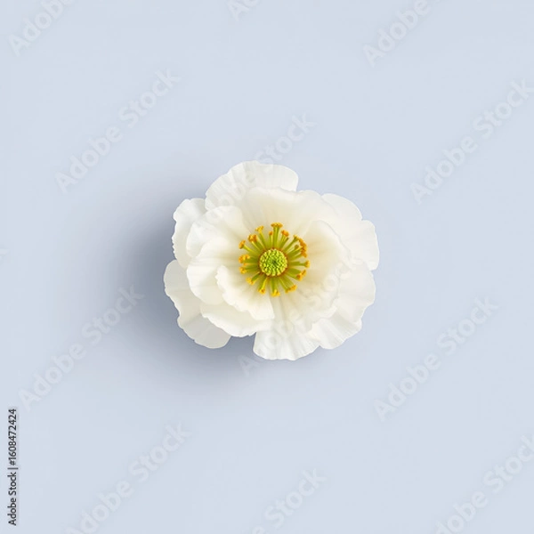 Obraz white ranunculus flower on a gray background