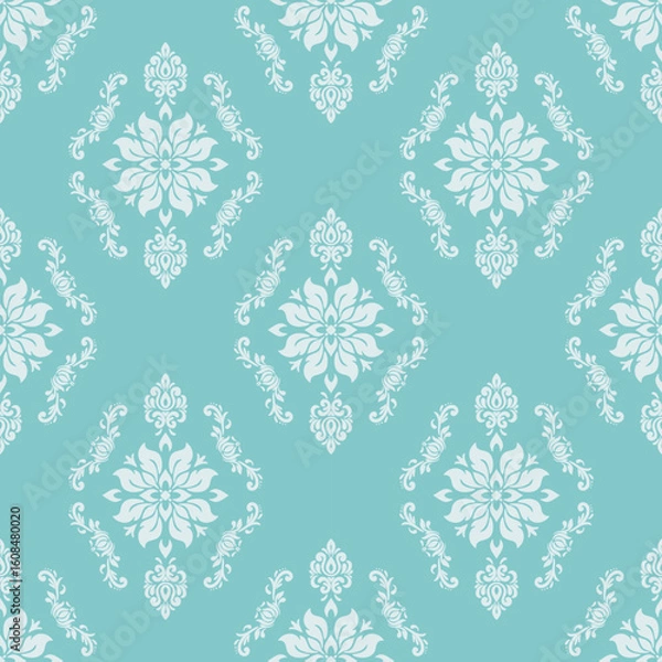 Obraz Classic Damask Seamless Pattern - Elegant Vector Design Inspired by Traditional Textile Art