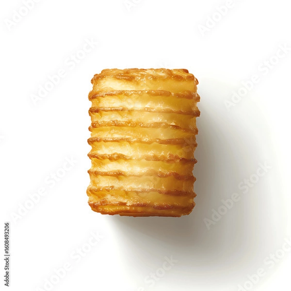 Fototapeta Golden-brown, crispy rectangular pastry with horizontal ridges