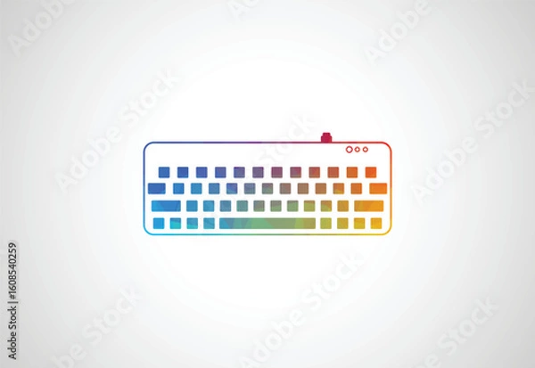 Fototapeta Low Poly with Computer low poly logo design, Vector illustration