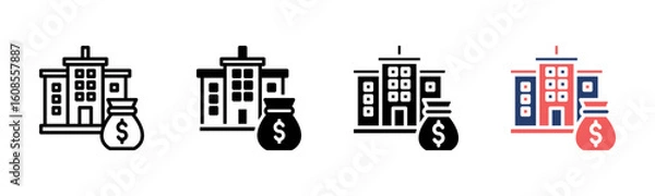 Fototapeta Investment icon sheet multiple style collection