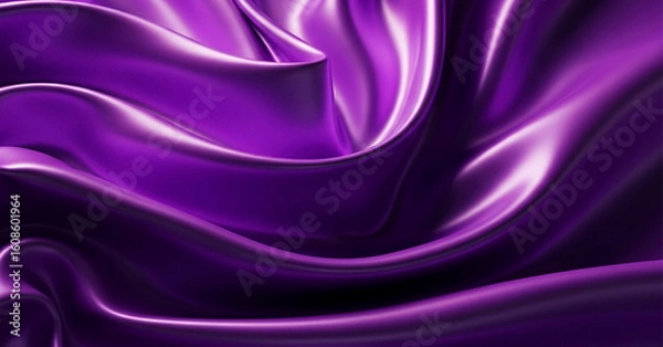 Fototapeta Abstract image of flowing purple fabric with highlights and shadows, creating a soft visual rhythm and elegant motion ideal for luxury-themed designs or fluid minimalist compositions.
