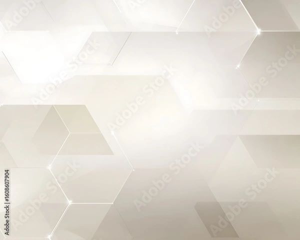 Fototapeta Abstract hexagons subtle light geometric background