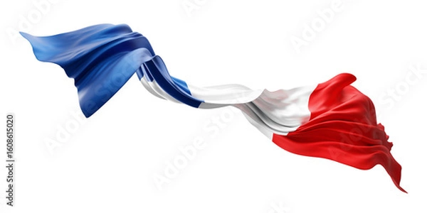 Obraz France flag isolated on transparency background with copy space 3D render