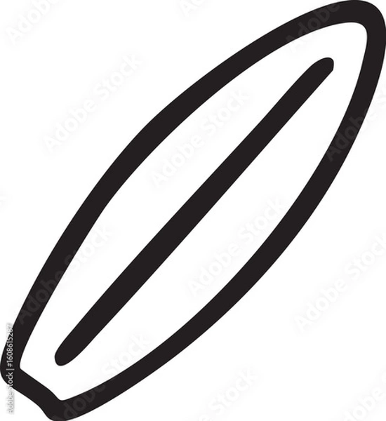 Fototapeta Simple Outline of a Surfboard.