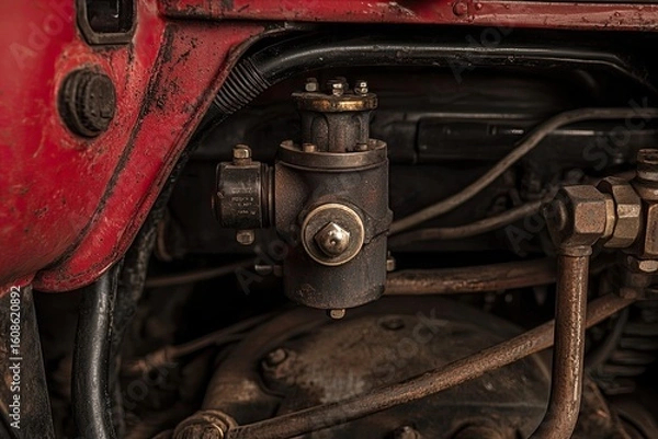Fototapeta Rusty engine components