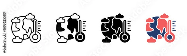 Fototapeta Climate icon sheet multiple style collection