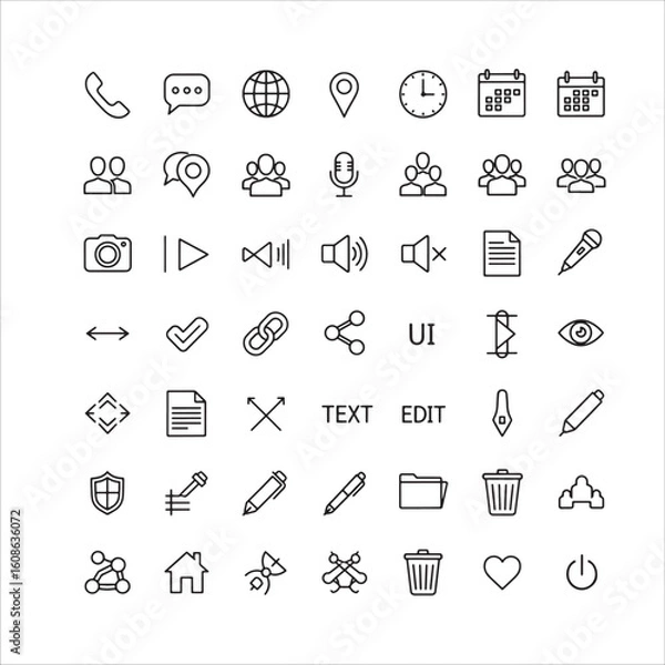 Fototapeta UI UX design kit basic elements