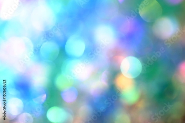 Obraz キラキラと輝く寒色系の丸ボケ