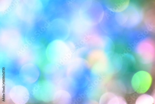 Obraz キラキラと輝く寒色系の丸ボケ