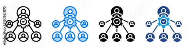 Obraz Organization Structure icon set multiple style collection