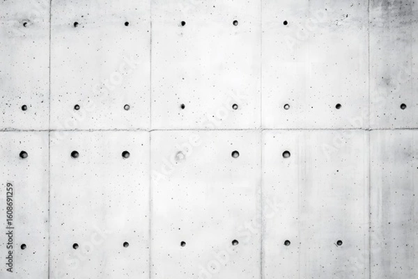 Obraz Rough concrete wall texture with small porous holes, light gray tones, minimal industrial feel, perfect for clean design contrast.