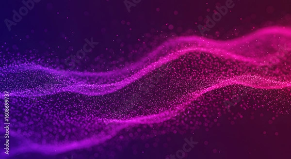 Fototapeta Purple Pink Digital Wave Gradient Background