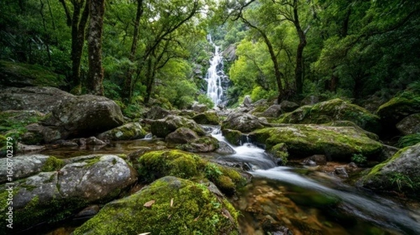 Obraz Small waterfall in the forest
