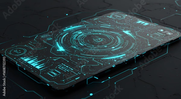 Fototapeta Futuristic Dark AI Technology Background