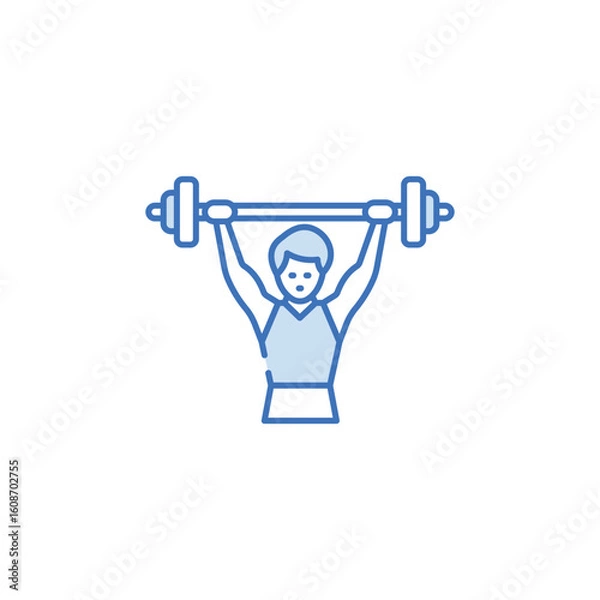 Fototapeta Weight Lifting icon design with white background stock illustration