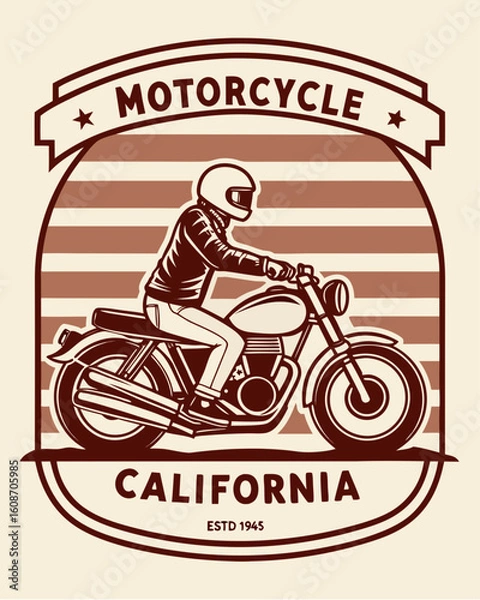 Fototapeta motorcycle racing emblem