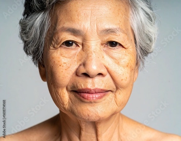 Fototapeta 鏡を見るシニア女性　Generated image