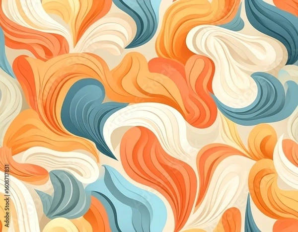 Fototapeta 有機的な形状と流れるような線