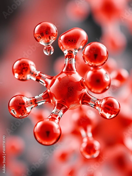 Obraz Water molecule cluster in closeup