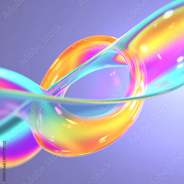 Fototapeta abstract rainbow fluid shape 3d gradient art