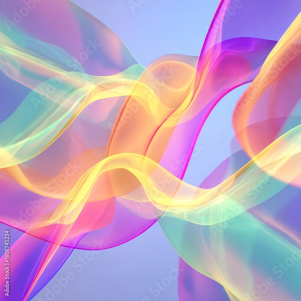 Fototapeta abstract rainbow fluid shape 3d gradient art