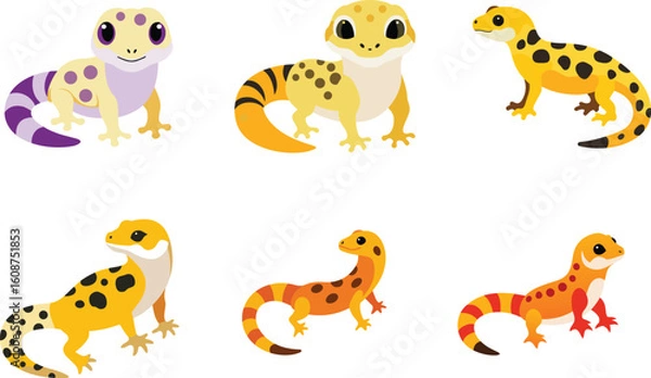 Obraz Leopard Gecko Color Vector Illustration