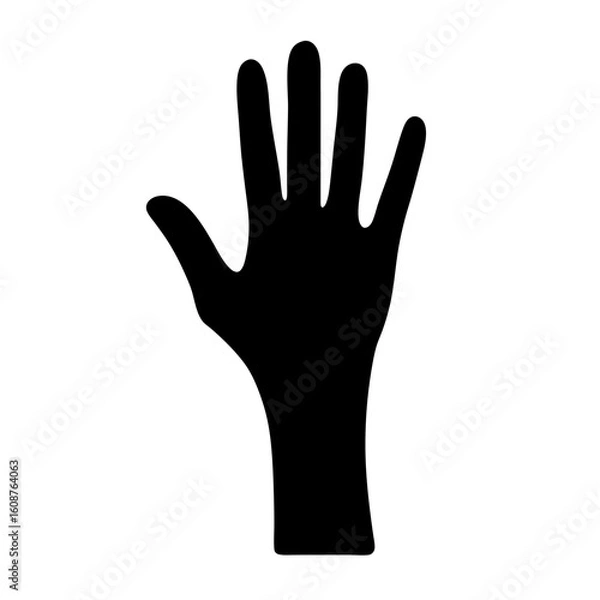 Fototapeta Silhouette of a Hand with Fingers Extended, Set Against a White Backdrop
