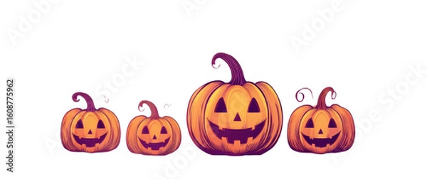 Fototapeta halloween pumpkin isolated on white