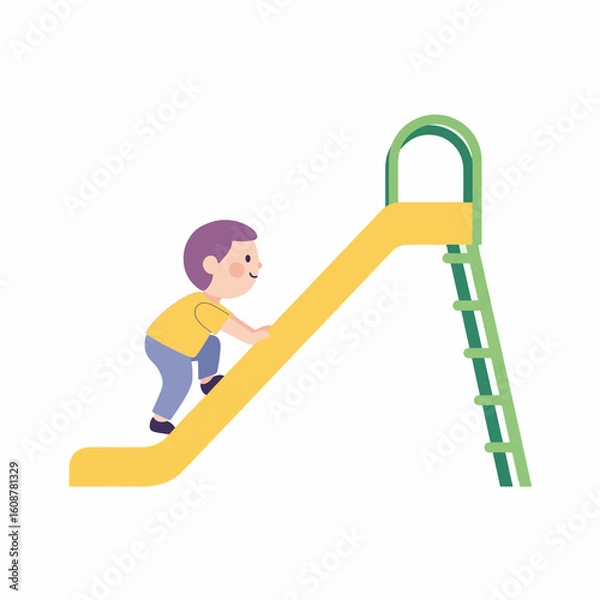 Obraz 3d man climbing ladder