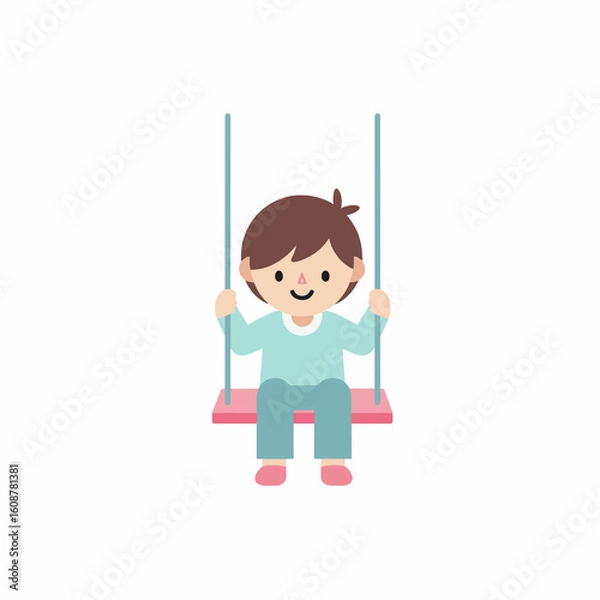 Obraz boy playing on swing