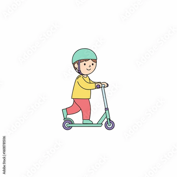 Obraz boy with scooter