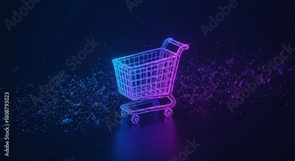 Fototapeta Digital Futuristic Shopping Cart Representing E commerce Online Retail Growth Technology Innovation