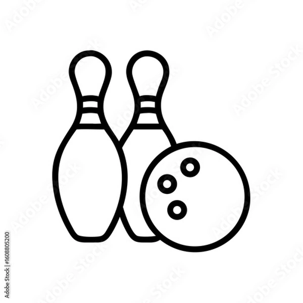 Fototapeta Icon of a bowling ball and pins representing the sport