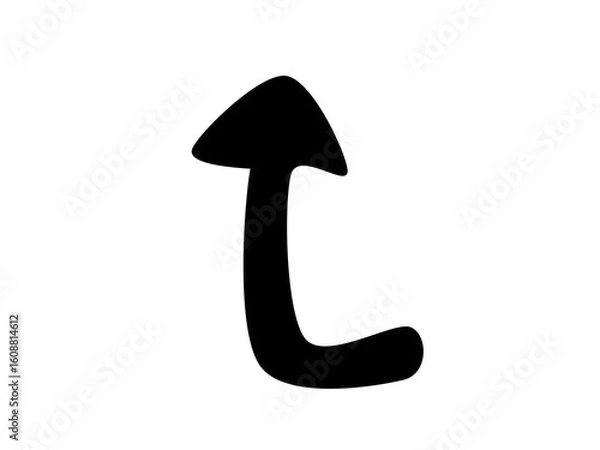 Obraz Black curved arrow pointing up