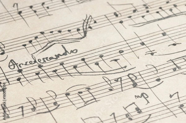 Obraz Ancient manuscript of musical notes